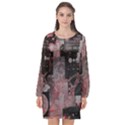 Aesthetic , Aesthetic, Dark Long Sleeve Chiffon Shift Dress  View1