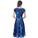 Blue Camouflage Pattern Cap Sleeve Wrap Front Dress View2