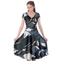 Blue Winter Camouflage, Military Camouflage Cap Sleeve Wrap Front Dress View1