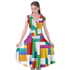 Colorful Bricks, Bricks, Colorful Cap Sleeve Wrap Front Dress by kyorashop23