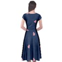 Corazones, Blue, Pattern Cap Sleeve Wrap Front Dress View2