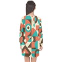 Retro Colorful Background, Retro Abstraction Long Sleeve Chiffon Shift Dress  View2