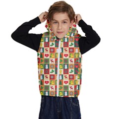 Template Christmas Pattern Kids  Stylish Hooded Puffer Vest by Proyonanggan