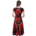 Red Roses Cap Sleeve Wrap Front Dress View2