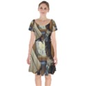 Erte figurine and a clock Short Sleeve Bardot Dress View1
