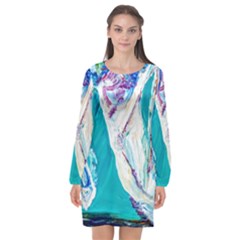 Sailing Boat Long Sleeve Chiffon Shift Dress  by bestdesignintheworld