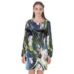 Snow In A City-1-1 Long Sleeve Chiffon Shift Dress  by bestdesignintheworld