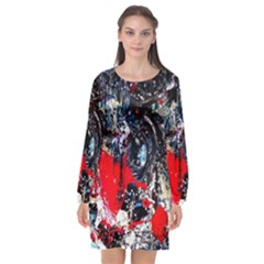 Multiple Desires-1-1 Long Sleeve Chiffon Shift Dress  by bestdesignintheworld