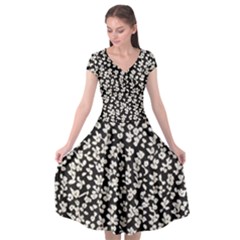 Gothic Leaf Pattern 5 Cap Sleeve Wrap Front Dress by violetheavensky