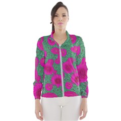 Mid Century Retro Floral 1970s 1960s Pattern 97 Women s Windbreaker by violetheavensky
