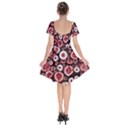 Mid Century Retro Floral 1970s 1960s Pattern 96 Short Sleeve Bardot Dress View2
