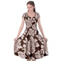 Mid Century Retro Floral 1970s 1960s Pattern 106 Cap Sleeve Wrap Front Dress View1