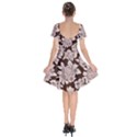 Mid Century Retro Floral 1970s 1960s Pattern 106 Short Sleeve Bardot Dress View2