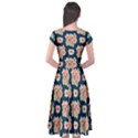 Retro 1880s Flowers Pattern 7 Cap Sleeve Wrap Front Dress View2