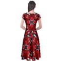 Mid Century Retro Floral 1970s 1960s Pattern 105 Cap Sleeve Wrap Front Dress View2