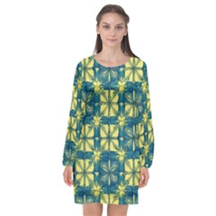 Royal Fractal Pattern 2 Long Sleeve Chiffon Shift Dress  by violetheavensky