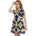 Royal Fractal Pattern 3 Kids  Bow Tie Puff Sleeve Dress View3