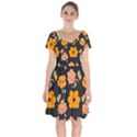 Retro 40s 50s Flowers Pattern Halloween 3 Short Sleeve Bardot Dress View1