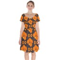 Retro 40s 50s Flowers Pattern Halloween 2 Short Sleeve Bardot Dress View1