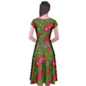 Mid Century Retro Floral 1970s 1960s Pattern 88 Cap Sleeve Wrap Front Dress View2