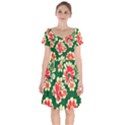Retro 40s 50s Mexico Flowers Pattern 2 Short Sleeve Bardot Dress View1
