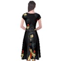 Korean Art Flowers Asian Pattern Cap Sleeve Wrap Front Dress View2