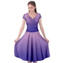 Cotton Candy Pink To Navy Blue Linear Gradient Cap Sleeve Wrap Front Dress View1