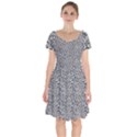 Black White Leopard Short Sleeve Bardot Dress View1