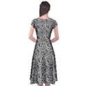 Black White Giraffe Pattern Cap Sleeve Wrap Front Dress View2