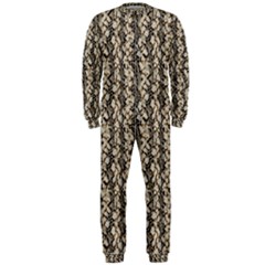 Beige Snake Pattern Onepiece Jumpsuit (men) by DinkovaArt