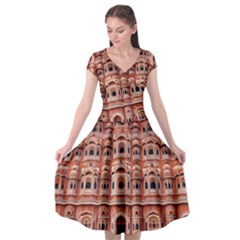 Rajasthan Hawa Mahal Cap Sleeve Wrap Front Dress by designsbymallika