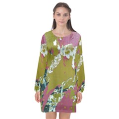 Colorwoven Abstract Print Long Sleeve Chiffon Shift Dress  by dflcprintsclothing