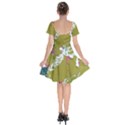 Colorwoven Abstract Print Short Sleeve Bardot Dress View2
