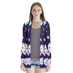 Cupcake Doodle Heart Love Drape Collar Cardigan by Posterlux