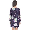 Cupcake Doodle Heart Love Long Sleeve Chiffon Shift Dress  View2