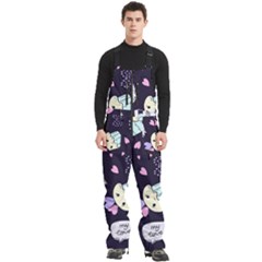 Cupcake Doodle Heart Love Men s Front Zip Ski And Snowboard Bib Pants by Posterlux