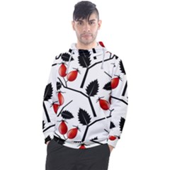 Rose Hip Pattern Branches Autumn Men s Pullover Hoodie by Hannah976