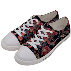 Red Flowers 2 Men s Low Top Canvas Sneakers by DinkovaArt
