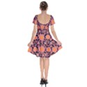 Mid Century Retro Floral 1970s 1960s Pattern 74 Short Sleeve Bardot Dress View2