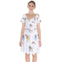 Bluey, Bluey merch, Bluey pattern, Bluey Bluey, bingo, Bluey design, bluey dog Short Sleeve Bardot Dress View1