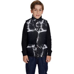 Dark Patch Art Crack Construction Kid s Button Up Puffer Vest by Tsamara
