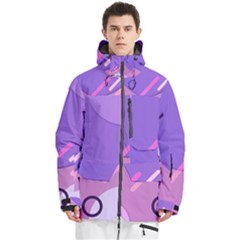 Colorful Labstract Wallpaper Theme Men s Multi Pockets Zip Ski And Snowboard Waterproof Breathable Jacket by Apen