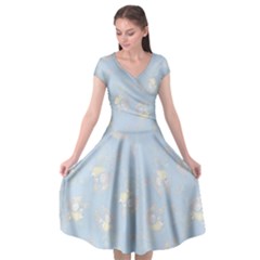 Bluey, Bluey Merch, Bluey Pattern, Bluey Bluey, Bingo, Bluey Design, Bluey Dog Cap Sleeve Wrap Front Dress by avitendut
