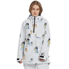 Bluey, Bluey Merch, Bluey Pattern, Bluey Bluey, Bingo, Bluey Design, Bluey Dog Women s Pullover Zip Ski And Snowboard Waterproof Breathable Jacket by avitendut