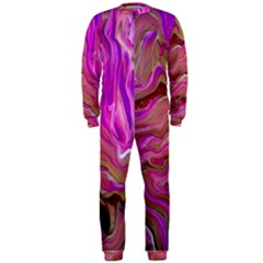 Magenta Waves Onepiece Jumpsuit (men) by kaleidomarblingart