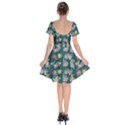 Mid Century Retro Floral 1970s 1960s Pattern 62 Short Sleeve Bardot Dress View2