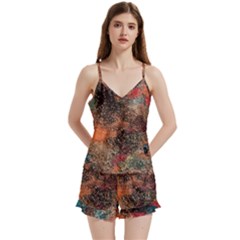 Abstraction 22 V-neck Satin Loungewear Set by bestdesignintheworld