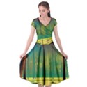 Nature Swamp Water Sunset Spooky Night Reflections Bayou Lake Cap Sleeve Wrap Front Dress View1