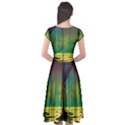 Nature Swamp Water Sunset Spooky Night Reflections Bayou Lake Cap Sleeve Wrap Front Dress View2