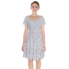 Light Grey Snake Short Sleeve Bardot Dress by DinkovaArt